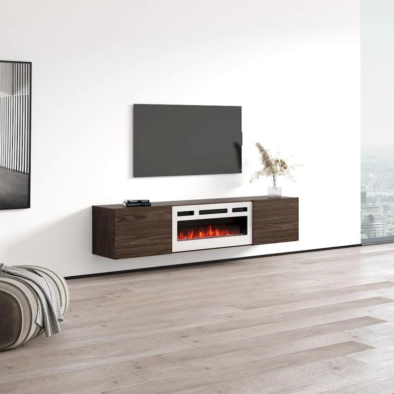 Floating Fireplace TV Stand
