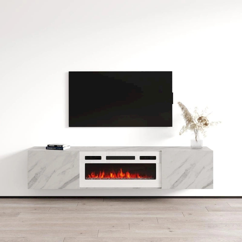 Floating Fireplace TV Stand