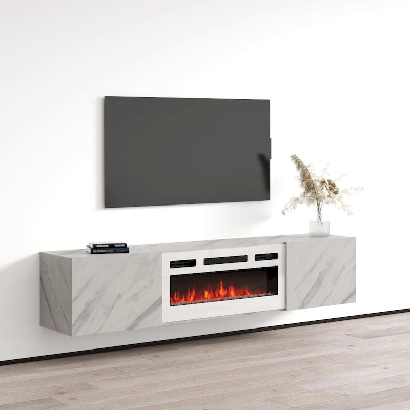 Floating Fireplace TV Stand