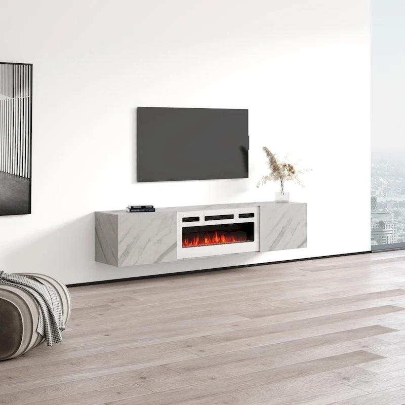 Floating Fireplace TV Stand
