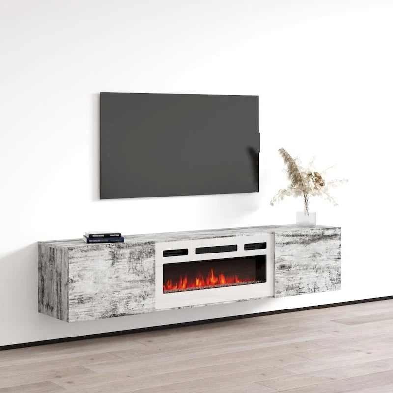 Floating Fireplace TV Stand