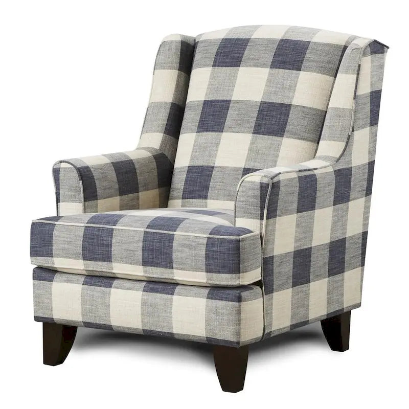 Indigo Buffalo Check Accent Chair