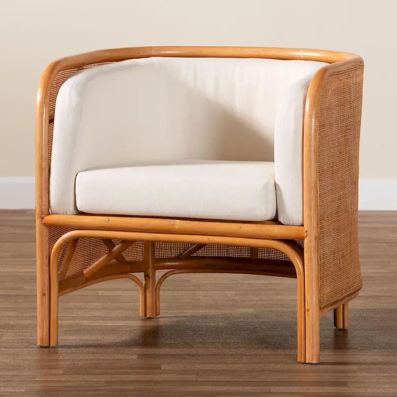 Bohemian Light Honey Rattan Accent Chair